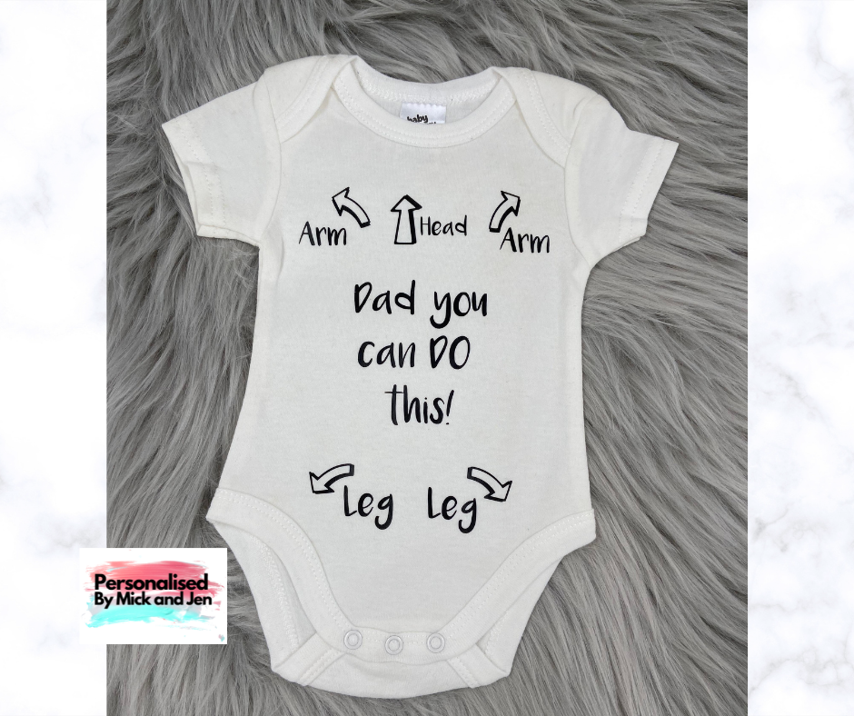 New Baby Bodysuit Funny Dad You can do this! gift, new parents, baby shower, unisex, Announcement
