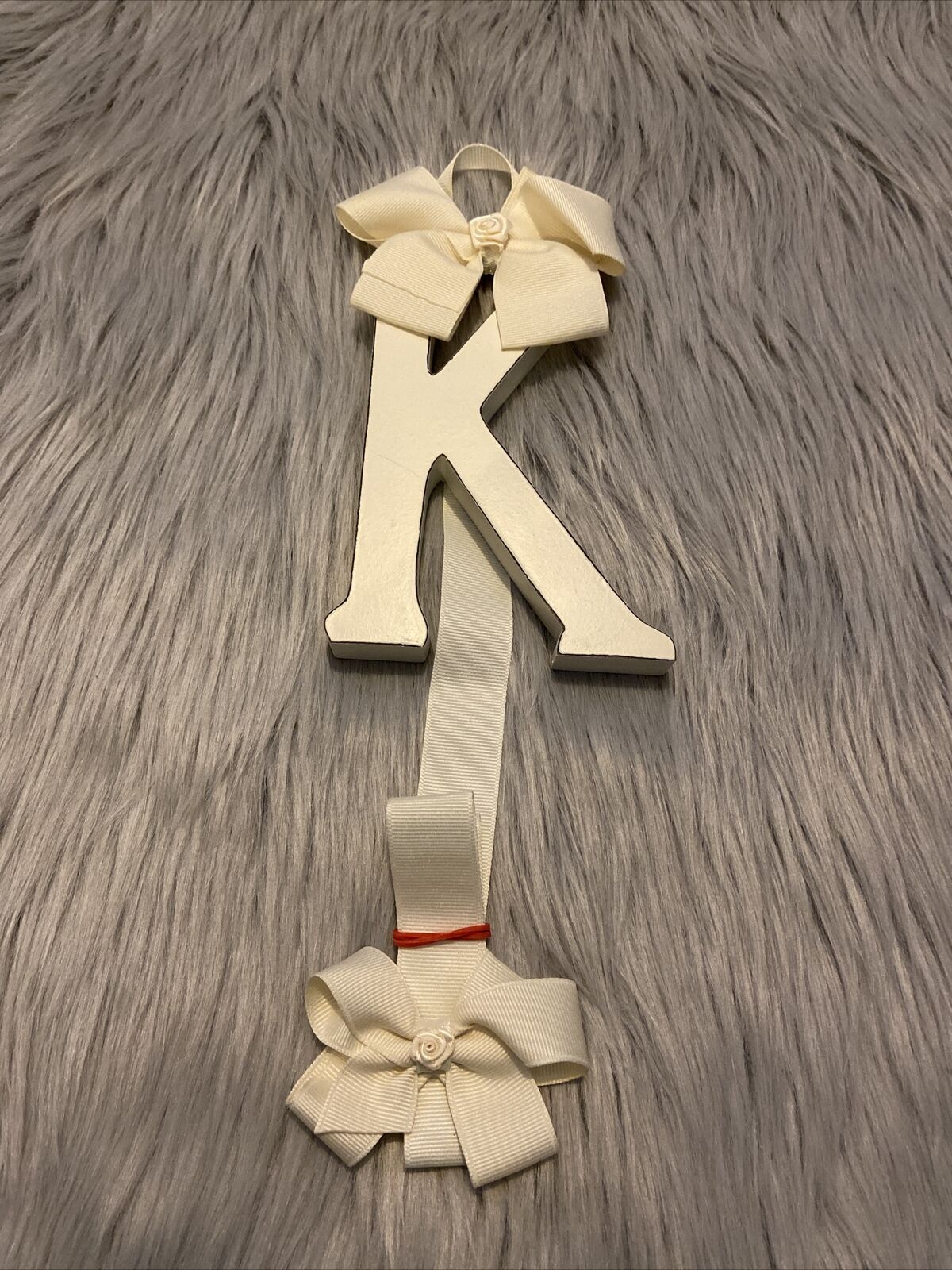 Bow Holder Hair Clips Letter K Ivory New
