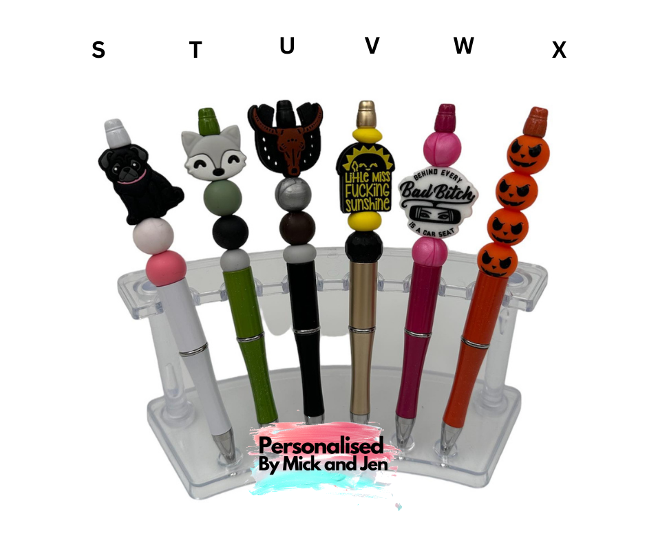 Assorted Ready to Ship Beaded Pen Black Ink