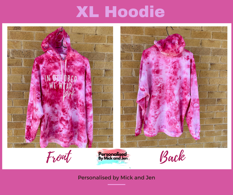 Hand Dyed In October We Wear Pink Hoodie Ice Tie Dyed 2024