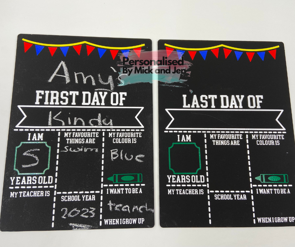 Back to School First and Last day photo board chalkboard black board reusable