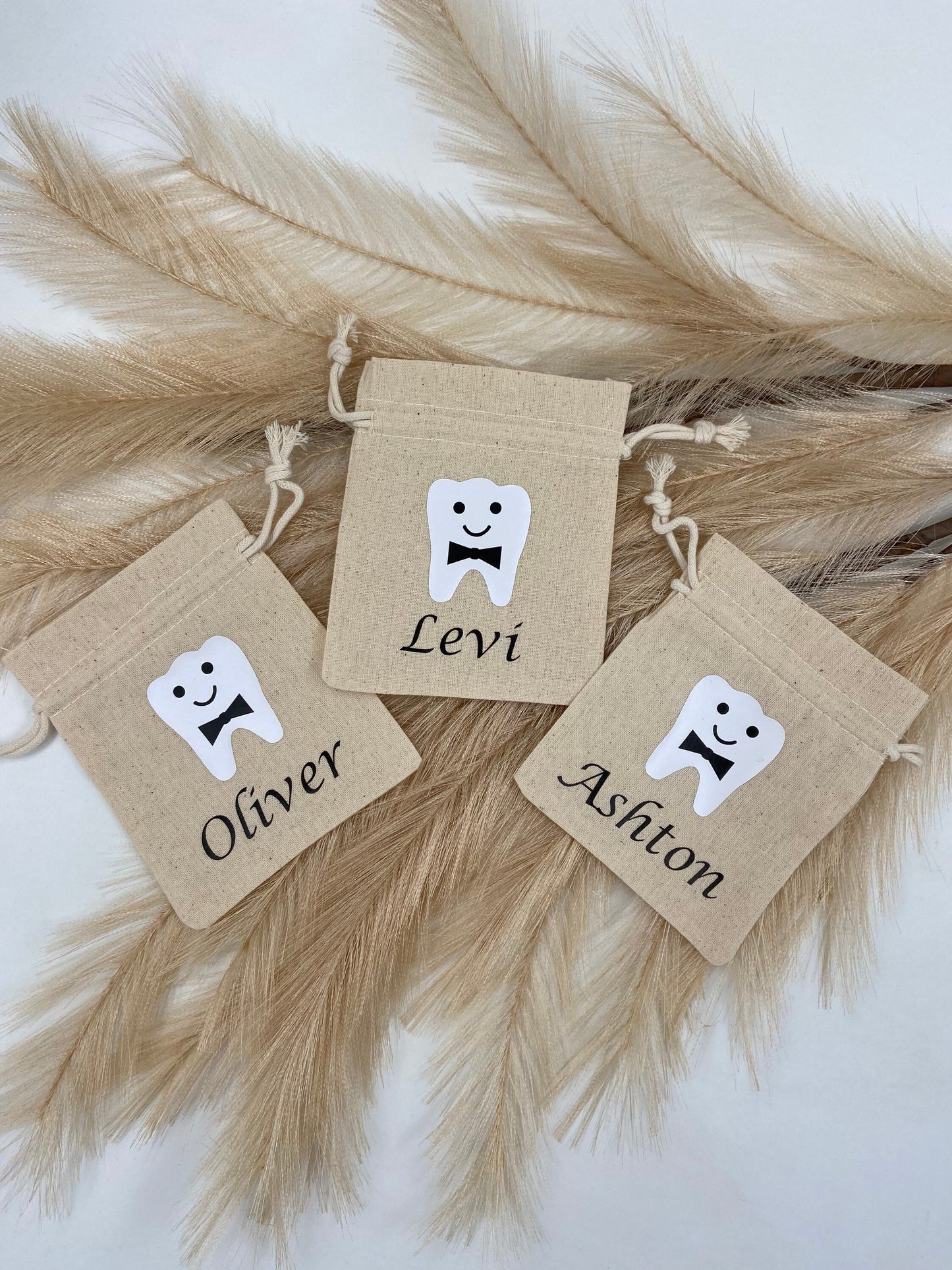 Personalised Tooth Fairy Bags Girls and Boys | Personalized Draw string Pouch