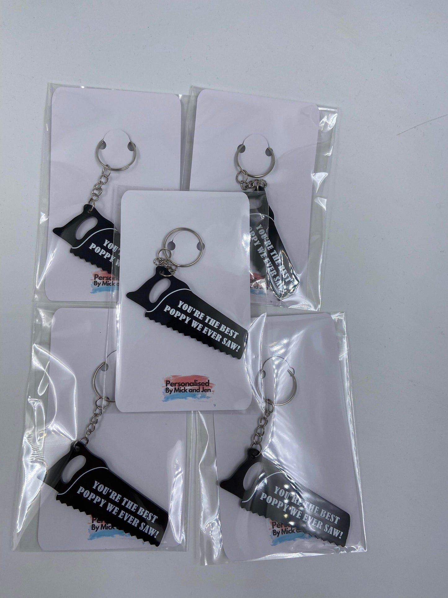 Fathers Day Keyrings Saw Hammer Dad Poppy Grandad Daddy Gift