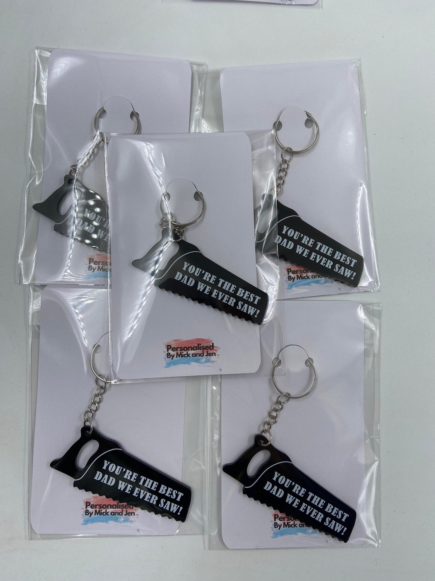 Fathers Day Keyrings Saw Hammer Dad Poppy Grandad Daddy Gift