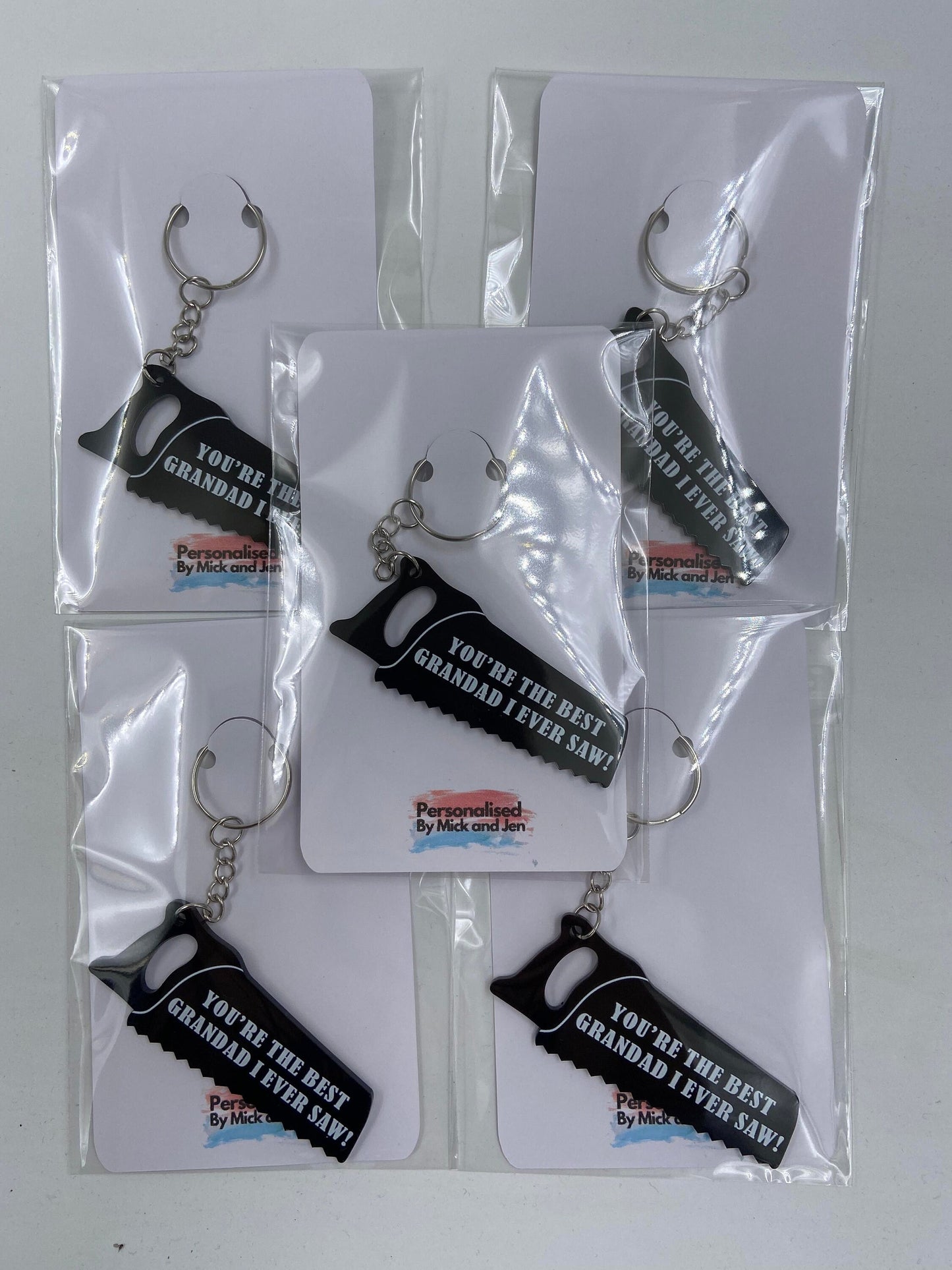 Fathers Day Keyrings Saw Hammer Dad Poppy Grandad Daddy Gift