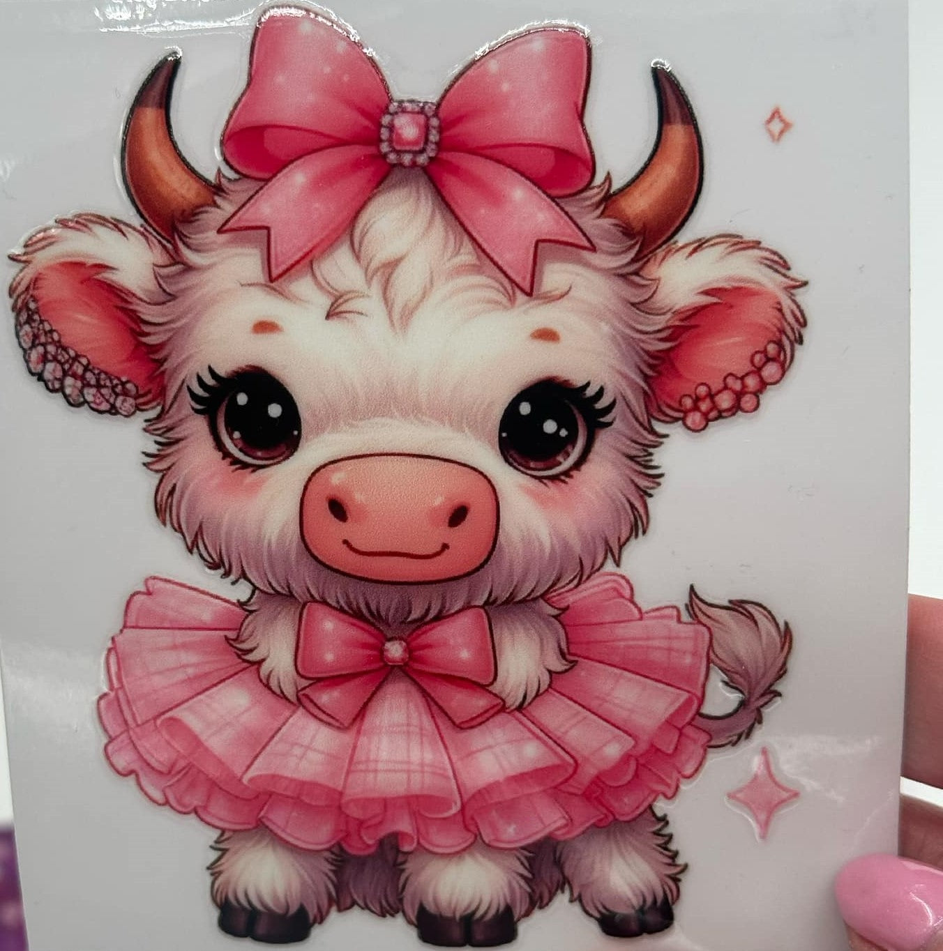 BLING Highland Cow UV DTF Decal