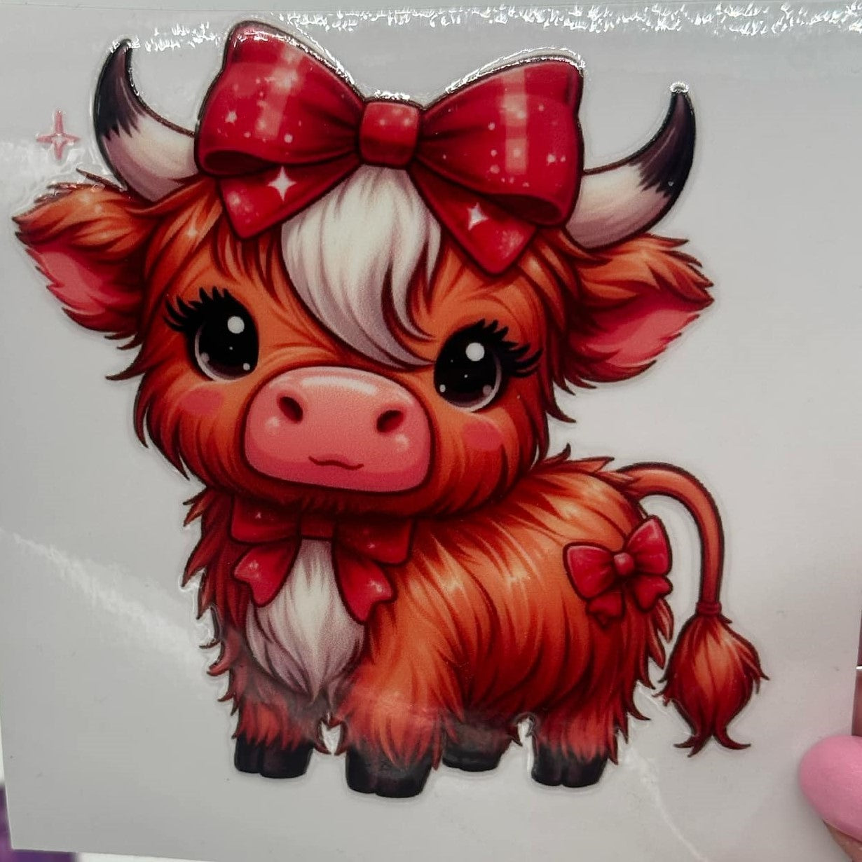 BLING Highland Cow UV DTF Decal