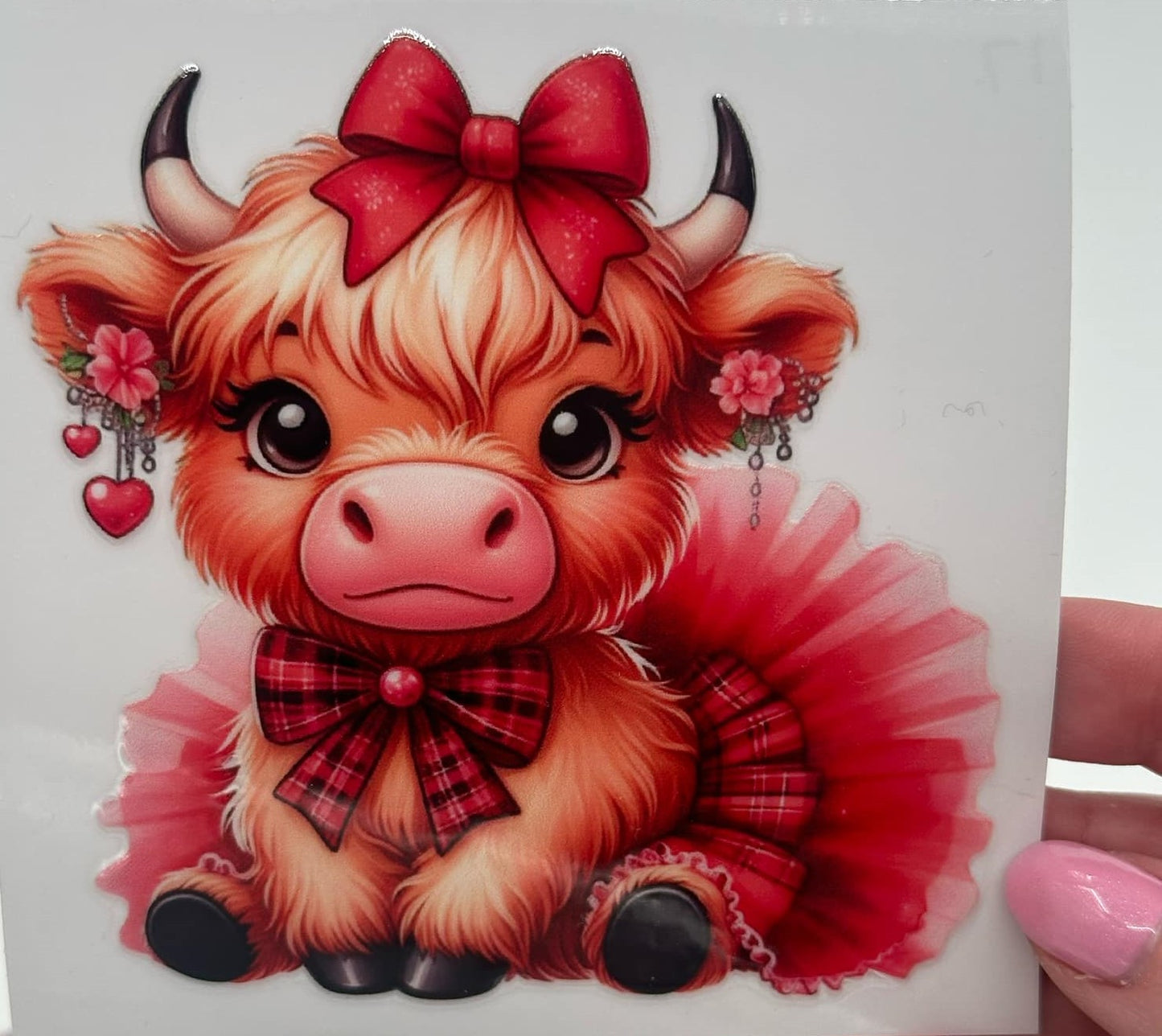 BLING Highland Cow UV DTF Decal