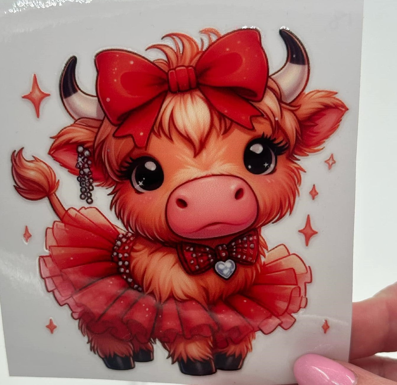 BLING Highland Cow UV DTF Decal