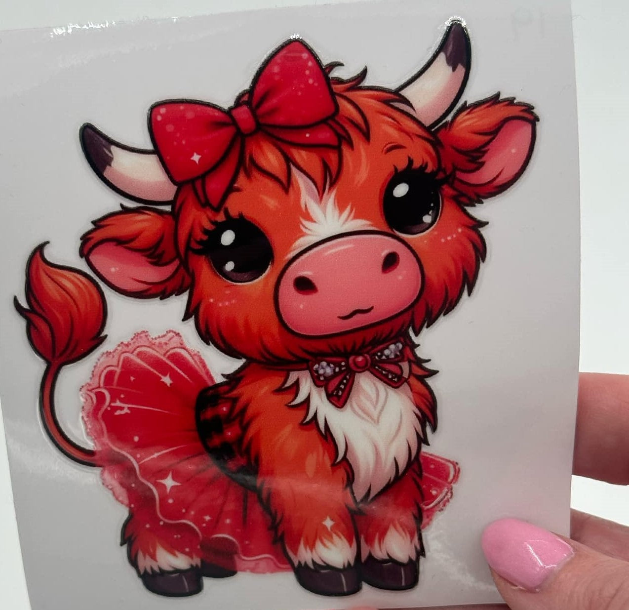 BLING Highland Cow UV DTF Decal