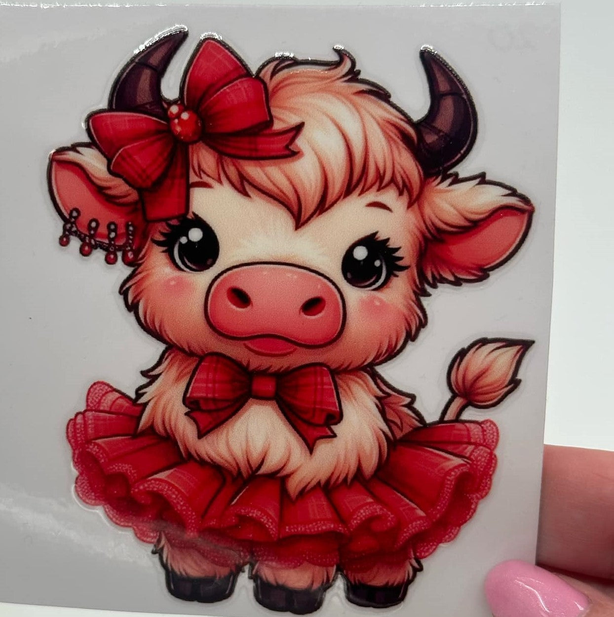 BLING Highland Cow UV DTF Decal