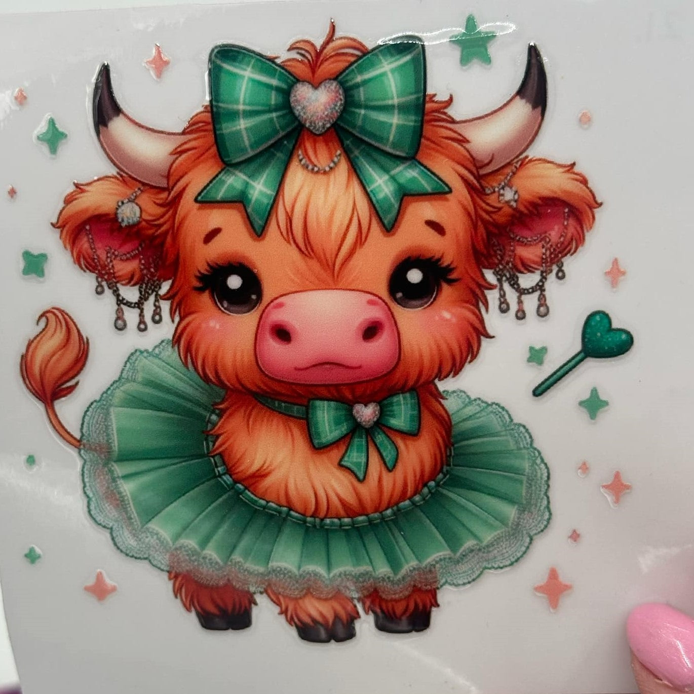 BLING Highland Cow UV DTF Decal