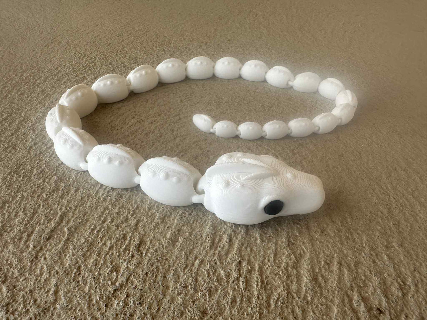 Snake with black eyes  3D printed