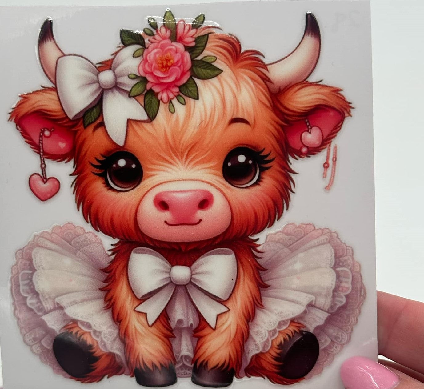 BLING Highland Cow UV DTF Decal