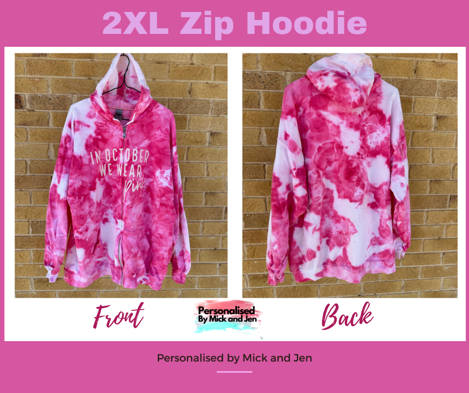 Hand Dyed In October We Wear Pink Hoodie Ice Tie Dyed 2024
