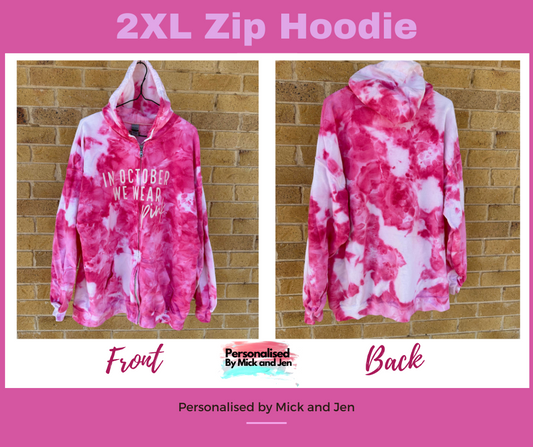 Hand Dyed In October We Wear Pink Hoodie Ice Tie Dyed 2024