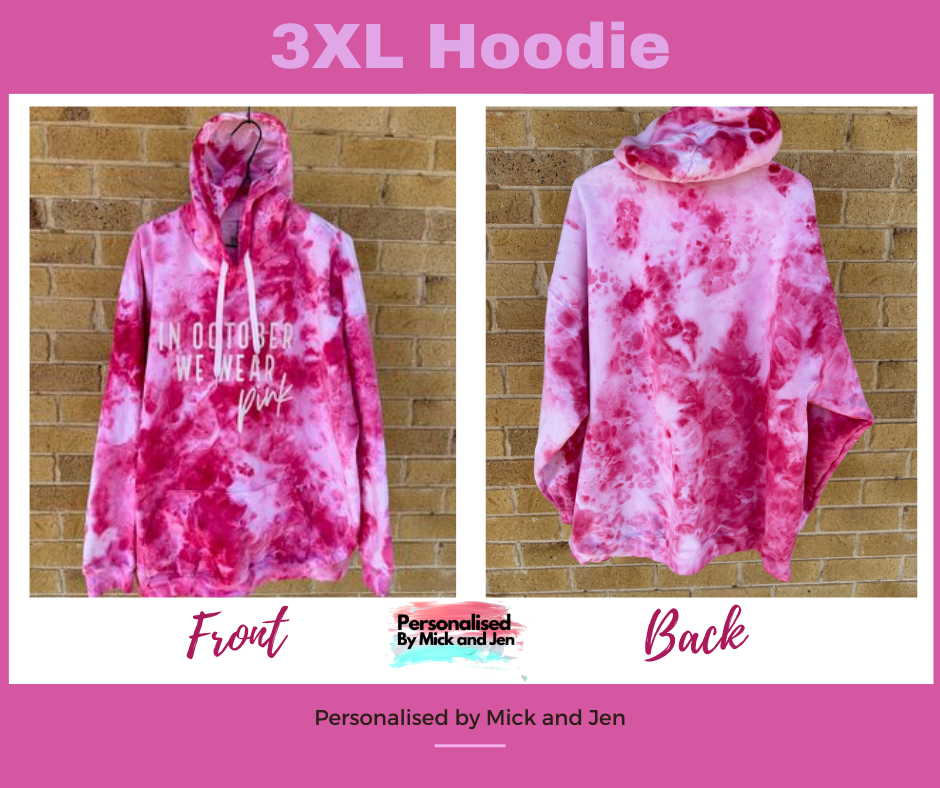 Hand Dyed In October We Wear Pink Hoodie Ice Tie Dyed 2024