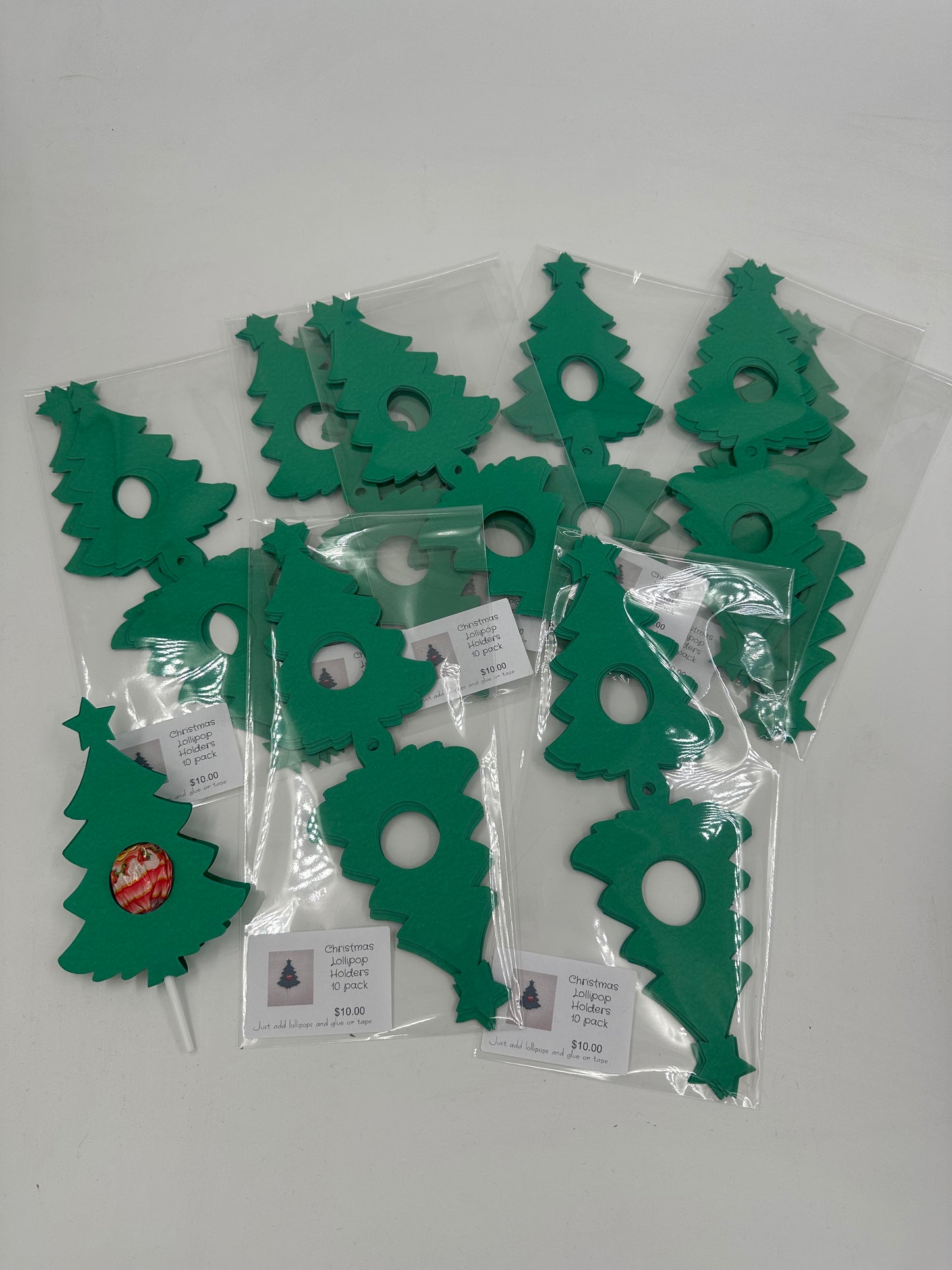 Xmas tree lollipop holders packs of 10