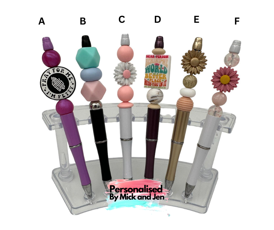 Assorted Ready to Ship Beaded Pen Black Ink