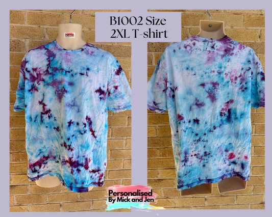 Ice Dyed short sleeve t-shirt tee handmade size 2XL unisex B1002 adult