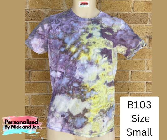 Ice Dyed short sleeve t-shirt tee handmade size small unisex B103 adult teen