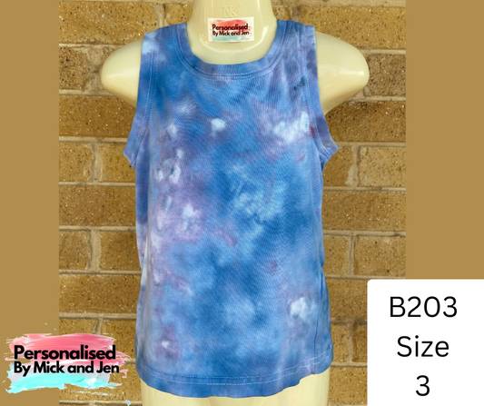 Ice Dyed short sleeve t-shirt tee handmade size 3 B203 Girls kids