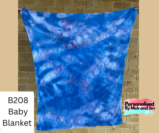 Ice Dyed Baby pram blanket handmade B208 unisex