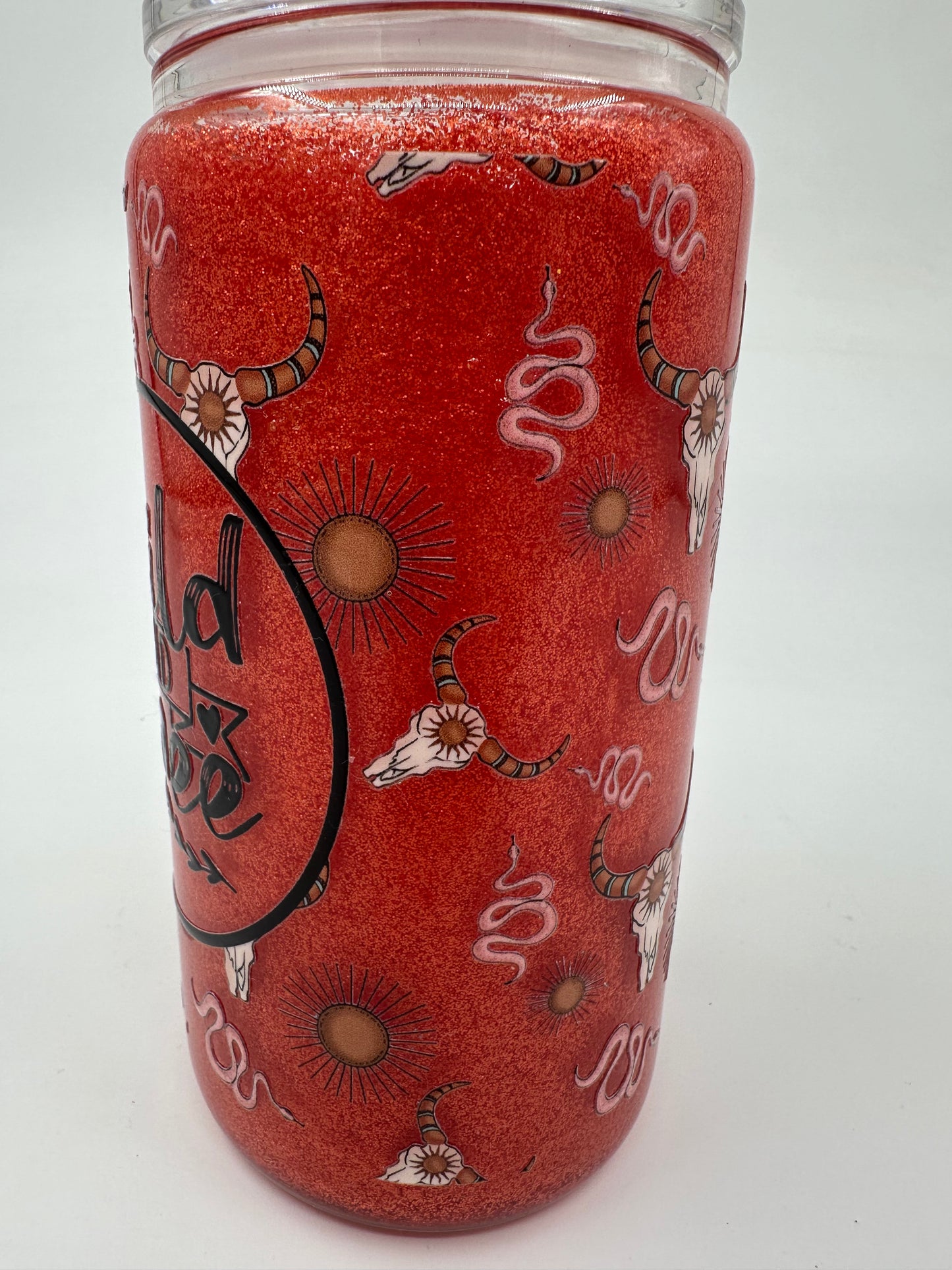 16oz Snowglobe Tumbler Wild and free Ready to Ship