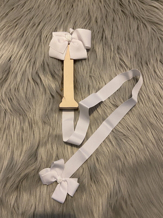 Bow Holder Hair Clips Letter I Pink New