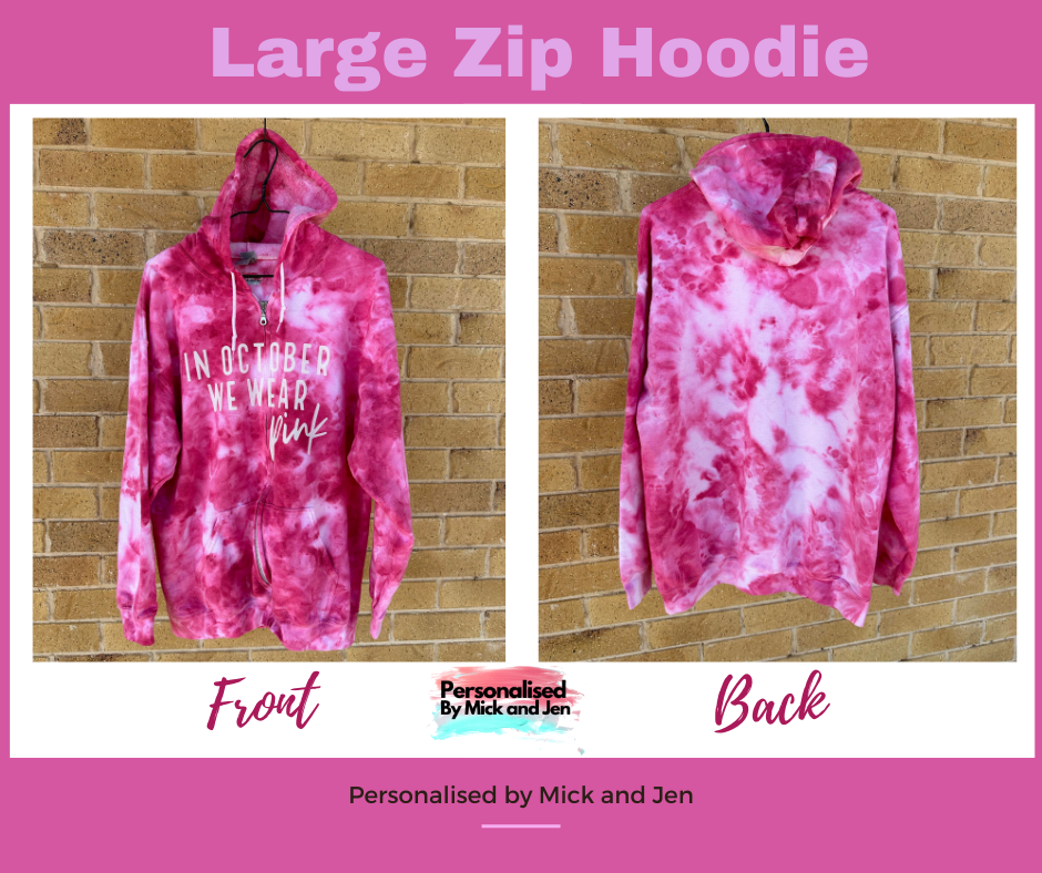 Hand Dyed In October We Wear Pink Hoodie Ice Tie Dyed 2024