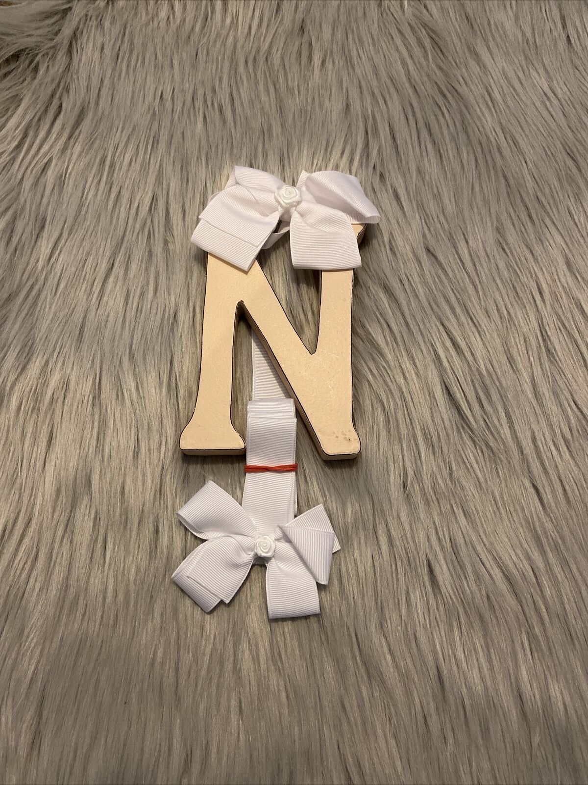 Bow Holder Hair Clips Letter N Pink New