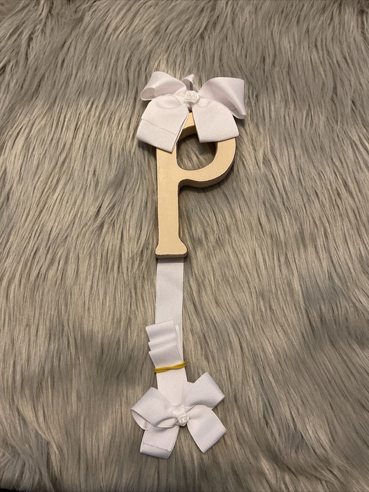 Bow Holder Hair Clips Letter P Pink New