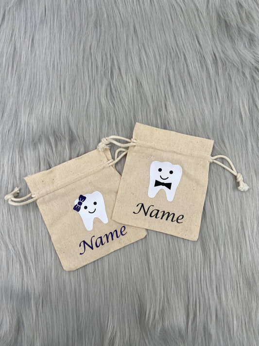 Personalised Tooth Fairy Bags Girls and Boys | Personalized Draw string Pouch